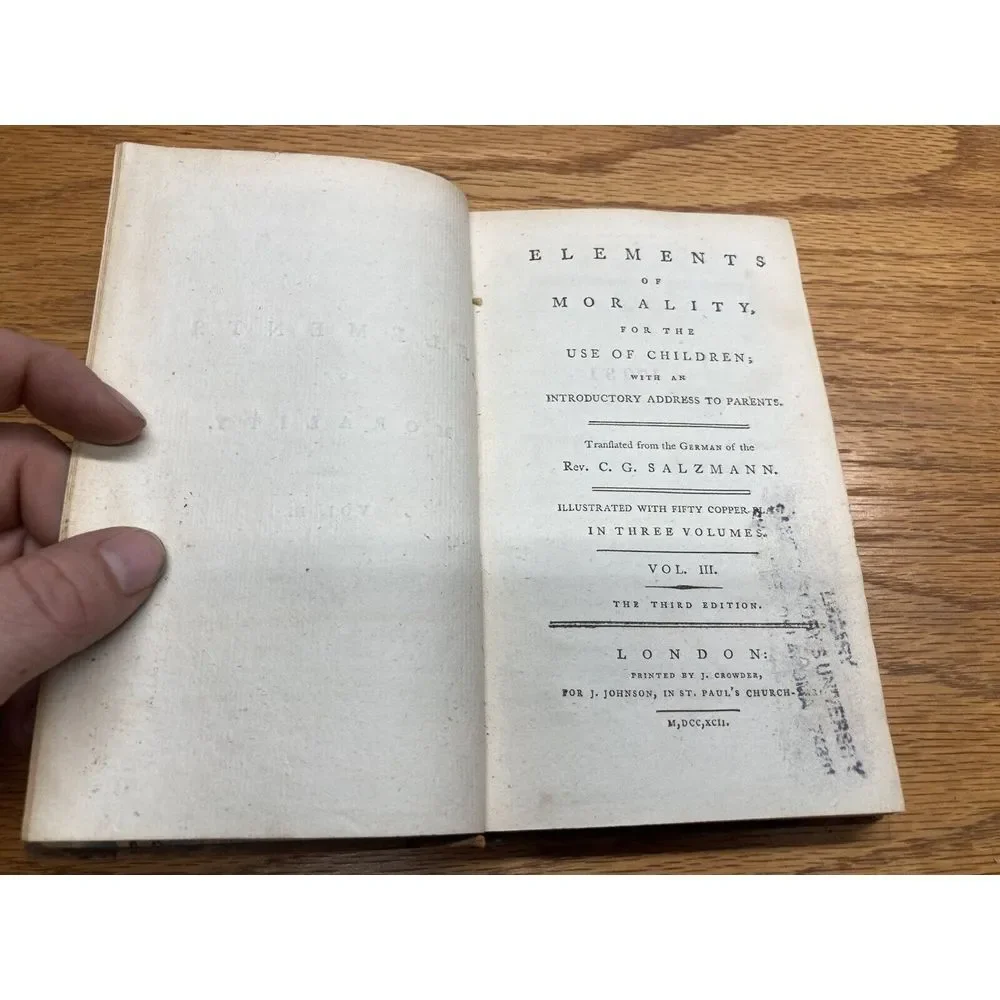 1792 Elements of Morality for the Use of‎ Children The Third Edition Volume Set
